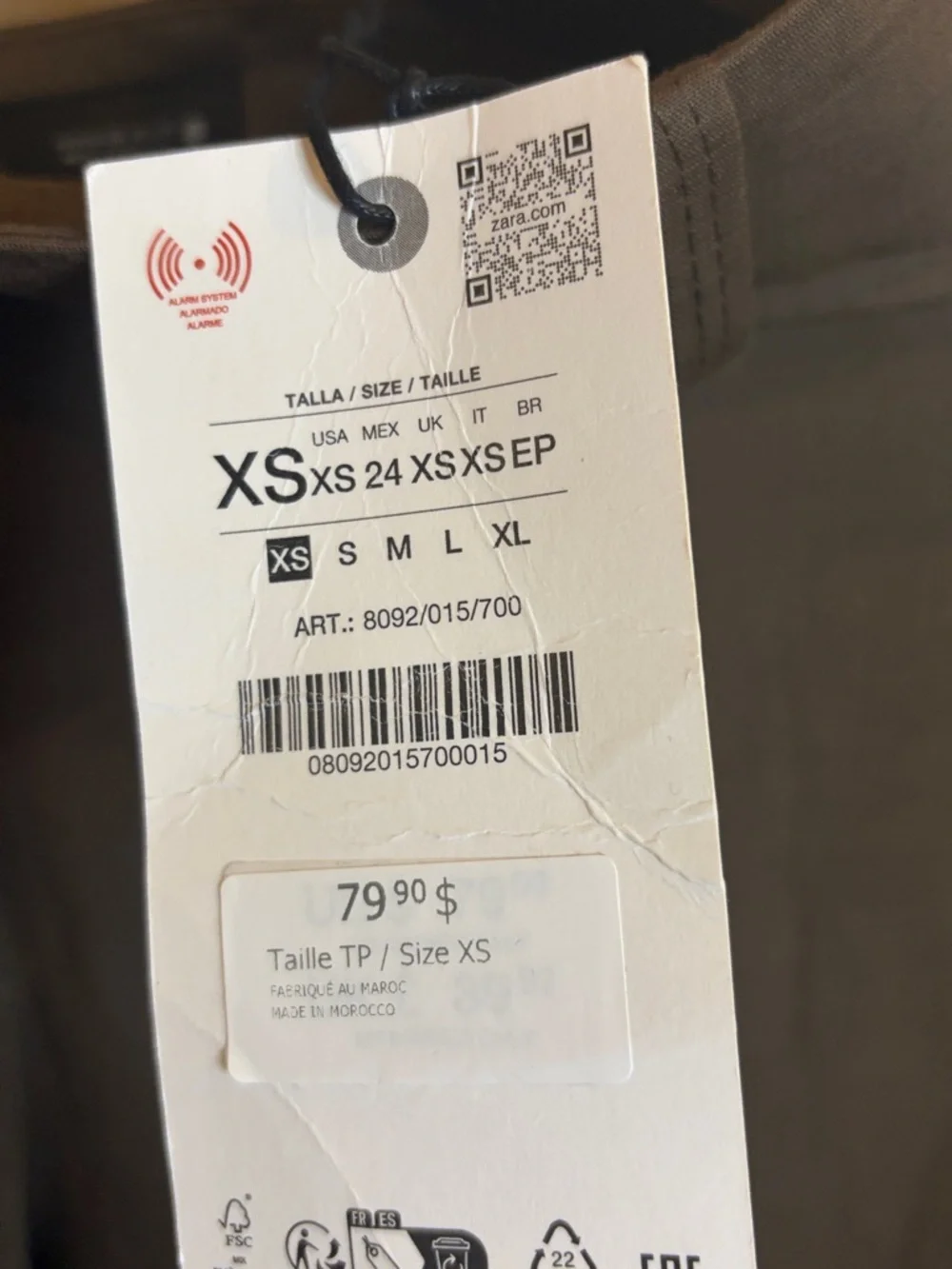 Zara Olive Green Wide Crop Pants - Picture 3 of 3